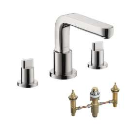 KT31436-06607CR Metris S 2-Handle Roman Tub Faucet with Full Handles and Rough-In in Chrome