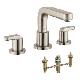 KT31438-06607BN Metris S 2-Handle Roman Tub Faucet with Lever Handles and Rough-In in Brushed Nickel
