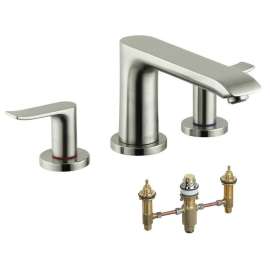 KT31440-06607BN Metris E 2-Handle Roman Tub Faucet with Rough-In in Brushed Nickel