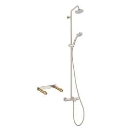 KTS27143-16181BN Croma N Green Tub/Shower Showerpipe, Thermostatic Basic Set Included in Brushed Nickel
