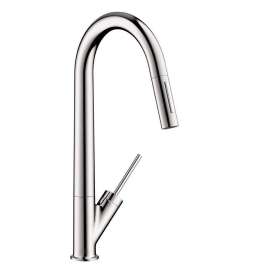 Pull-Down Kitchen Faucet with High-Arc Spout, Magnetic Docking and Toggle Spray Diverter