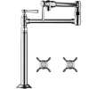 Deck Mounted Pot Filler Faucet with 21-3/16in Double-Jointed Swinging Spout in Polished Nickel