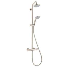 27169821 Croma Showerpipe Shower System with 1.75pgm Multi-Function Hand Shower, 63in Hose and Shower Head - Eco Right 2.0 gpm in Brushed Nickel