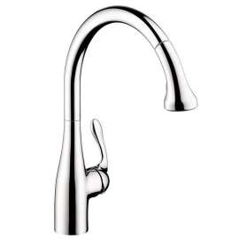 06460000 Allegro E Pull-Down Kitchen Faucet with High-Arc Spout, Magnetic Docking and Locking Spray Diverter in Chrome
