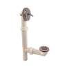 Bathtub PVC Tubular Waste and Overflow Adjustable Length Kit with Trip Lever in Satin Nickel