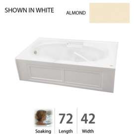 72in x 42in Three Wall Alcove Soaking Bathtub in Almond
