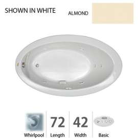72in x 42in Drop In Comfort Whirlpool Bathtub in Almond