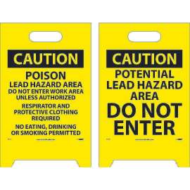 Warning Sign 20X12 - Fs19 2-Side Flr Stnd,.004 Mil Polye