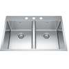 Brookmore 31-In Lr X 20.9-In Fb X 9-In Dp Drop In Double Bowl Stainless Steel Sink, Bdl2131-9-3N