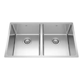 Brookmore 12.1-In Lr X 18.2-In Fb X 9-In Dp Undermount Double Bowl Stainless Steel Sink, Bdu1831-9N