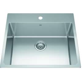 Brookmore 25.1-In Lr X 22.1-In Fb X 5.4-In Dp Drop In Single Bowl Stainless Steel Ada Kitchen Sink