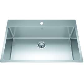 Brookmore 32.9-In Lr X 22.1-In Fb X 9-In Dp Drop In Single Bowl Stainless Steel Sink, Bsl2233-9-1N