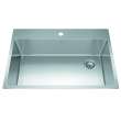 Brookmore 32.9-In Lr X 22.1-In Fb Drop In Single Bowl Stainless Steel Workstation Kitchen Sink