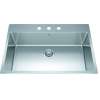 Brookmore 32.9-In Lr X 22.1-In Fb X 9-In Dp Drop In Single Bowl Stainless Steel Sink, Bsl2233-9-3N