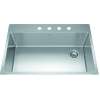 Brookmore 32.9-In Lr X 22.1-In Fb X 9-In Dp Drop In Single Bowl Stainless Steel Sink, Bsl2233-9-4N-Ow