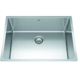 Brookmore 24.7-In Lr X 18.2-In Fb X 9-In Dp Undermount Single Bowl Stainless Steel Sink, Bsu1825-9N