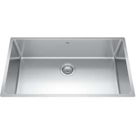 Brookmore 32.5-In Lr X 18.2-In Fb X 9-In Dp Undermount Single Bowl Stainless Steel Sink, Bsu1832-9N