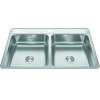 Creemore 33-In Lr X 22-In Fb X 6-In Dp Drop In Double Bowl 1-Hole Stainless Steel Sink, Cdla3322-6-1N