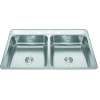 Creemore 33-In Lr X 22-In Fb X 6-In Dp Drop In Double Bowl 3-Hole Stainless Steel Sink, Cdla3322-6-3N