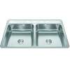 Creemore 33-In Lr X 22-In Fb X 6-In Dp Drop In Double Bowl 4-Hole Stainless Steel Sink, Cdla3322-6-4N