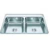Creemore 33-In Lr X 22-In Fb X 7-In Dp Drop In Double Bowl 1-Hole Stainless Steel Kitchen Sink, Cdla3322-7-1N