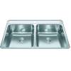 Creemore 33-In Lr X 22-In Fb X 8-In Dp Drop In Double Bowl 1-Hole Stainless Steel Kitchen Sink, Cdla3322-8-1Cbn