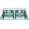 Creemore 33-In Lr X 22-In Fb X 8-In Dp Drop In Double Bowl 3-Hole Stainless Steel Kitchen Sink, Cdla3322-8-3Cbn