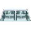 Creemore 33-In Lr X 22-In Fb X 8-In Dp Drop In Double Bowl 4-Hole Stainless Steel Kitchen Sink, Cdla3322-8-4Cbn