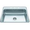 Creemore 25-In Lr X 22-In Fb X 6-In Dp Drop In Single Bowl 3-Hole Stainless Steel Sink, Csla2522-6-3N