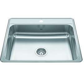 Creemore 25-In Lr X 22-In Fb X 7-In Dp Drop In Single Bowl 1-Hole Stainless Steel Kitchen Sink, Csla2522-7-1N
