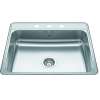 Creemore 25-In Lr X 22-In Fb X 7-In Dp Drop In Single Bowl 3-Hole Stainless Steel Kitchen Sink, Csla2522-7-3N