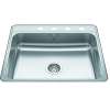 Creemore 25-In Lr X 22-In Fb X 7-In Dp Drop In Single Bowl 4-Hole Stainless Steel Kitchen Sink, Csla2522-7-4N