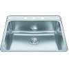 Creemore 25-In Lr X 22-In Fb X 8-In Dp Drop In Single Bowl 3-Hole Stainless Steel Kitchen Sink, Csla2522-8-3Cbn