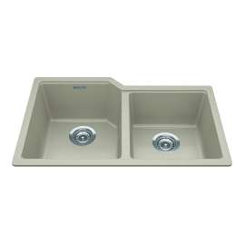 Granite Series 30.69-In Lr X 19.69-In Fb Undermount Double Bowl Granite Kitchen Sink