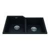 Granite Series 30.69-In Lr X 19.69-In Fb Undermount Double Bowl Granite Kitchen Sink In Matte Black