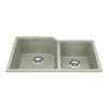 Granite Series 33.88-In Lr X 19.69-In Fb Undermount Double Bowl Granite Kitchen Sink In Champagne