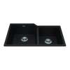 Granite Series 33.88-In Lr X 19.69-In Fb Undermount Double Bowl Granite Kitchen Sink In Mocha