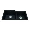Granite Series 33.88-In Lr X 19.69-In Fb Undermount Double Bowl Granite Kitchen Sink In Matte Black