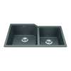 Granite Series 33.88-In Lr X 19.69-In Fb Undermount Double Bowl Granite Kitchen Sink In Stone Grey