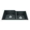 Granite Series 33.88-In Lr X 19.69-In Fb Undermount Double Bowl Granite Kitchen Sink In Slate Grey