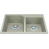 Granite Series 30.69-In Lr X 19.69-In Fb X 8.63-In Dp Drop In Double Bowl Granite Kitchen Sink, Mgcm2031-9Chan