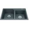 Granite Series 30.69-In Lr X 19.69-In Fb Drop In Double Bowl Granite Kitchen Sink In Stone Grey