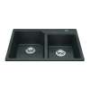 Granite Series 30.69-In Lr X 19.69-In Fb Drop In Double Bowl Granite Kitchen Sink In Slate Grey