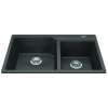 Granite Series 33.88-In Lr X 19.69-In Fb Drop In Double Bowl Granite Kitchen Sink In Slate Grey