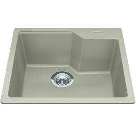Granite Series 22.06-In Lr X 19.69-In Fb X 9.06-In Dp Drop In Single Bowl Granite Kitchen Sink, Mgsm2022-9Chan