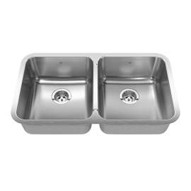 Steel Queen 30.88-In Lr X 17.75-In Fb X 8-In Dp Undermount Double Bowl Stainless Steel Kitchen Sink, Qdua1831-8N