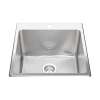 Kindred Utility Collection 20.13-In Lr X 20.56-In Fb Dualmount Single Bowl 1-Hole Stainless Steel Laundry Sink