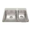 Steel Queen 27.25-In Lr X 20.56-In Fb Drop In Double Bowl 1-Hole Stainless Steel Kitchen Sink