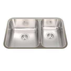 Steel Queen 26.88-In Lr X 17.75-In Fb Undermount Double Bowl Stainless Steel Kitchen Sink