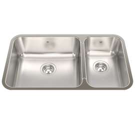 Steel Queen 30.88-In Lr X 17.75-In Fb Undermount Double Bowl Stainless Steel Kitchen Sink